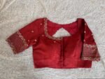 Hand Embroidered Zardosi Silk Blouse/Maroon Red Maggam Saree Blouse/plus size blouse/hand work blouse/red maggam blouse/maroon blouse USA