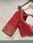 Hand Embroidered Zardosi Silk Blouse/Maroon Red Maggam Saree Blouse/red bridal blouse/burgundy blouse,kundan work blouse,mix and match blous