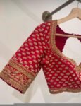 Hand Embroidered Zardosi Silk Blouse/Maroon Red Maggam Saree Blouse/red bridal blouse/burgundy blouse,kundan work blouse,mix and match blous