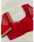 Hand Embroidered Pure Silk Bridal Blouse: Red Zardosi Maggam Work, red saree blouse,handwork blouse,maggam work blouse,mix and match blouse