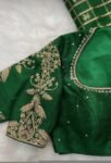 pure silk hand embroidery blouse/green saree maggam blouse/raw silk banarasizardosi blouse/hand embroidered blouse/ready made blouse zardosi