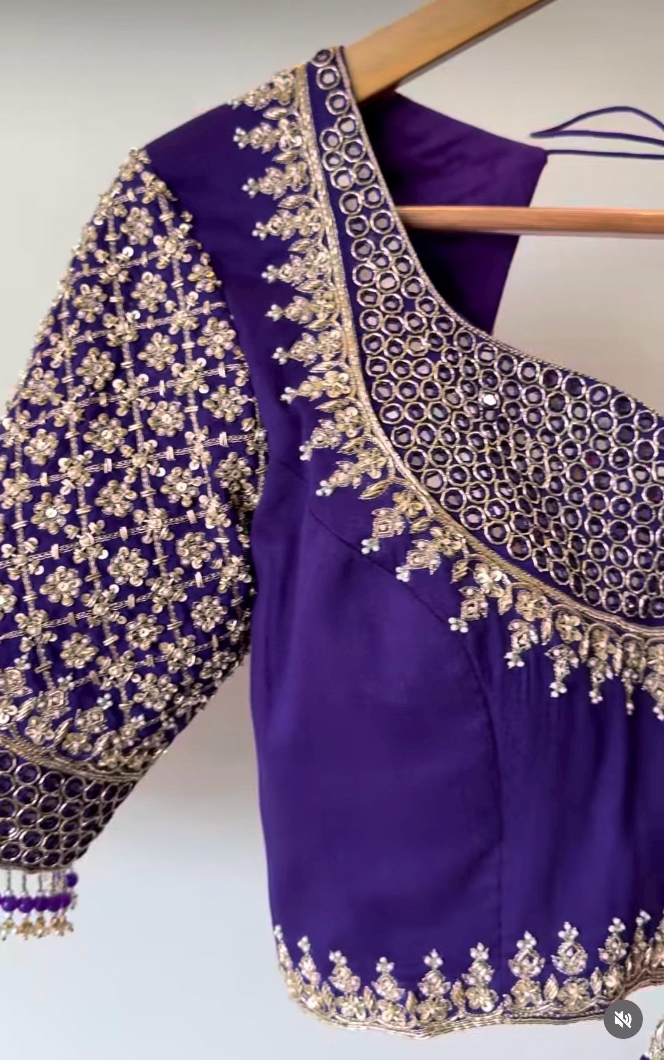 Hand Embroidered Pure Silk Blouse/purple Zardosi Maggam Saree Blouse,plus size blouse,hand work blouse,maggam blouse,purple saree blouse USA