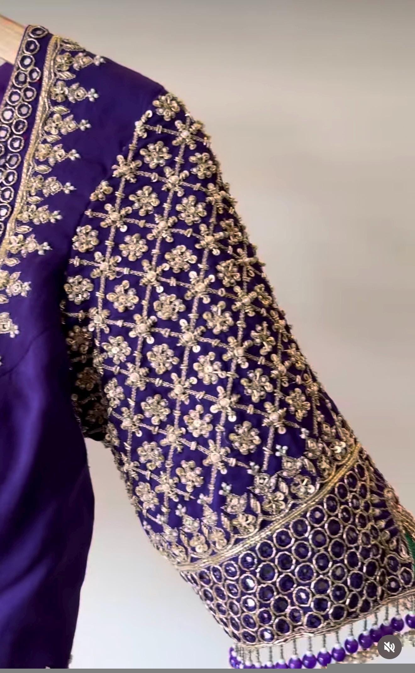 Hand Embroidered Pure Silk Blouse/purple Zardosi Maggam Saree Blouse,plus size blouse,hand work blouse,maggam blouse,purple saree blouse USA