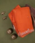 Orange handwork Saree:Hand Embroidered Blouse,Orange Indian Wedding Bridal Saree,luxury wedding saree,pure silk wedding saree,cocktail saree