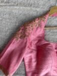 Pink Silk Saree Blouse/Hand Embroidered Zardosi Maggam Blouse,plus size blouse,collar blouse,handwork blouse pink,mix and match blouse pink