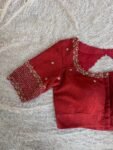 Hand Embroidered Zardosi Silk Blouse/Maroon Red Maggam Saree Blouse/plus size blouse/hand work blouse/red maggam blouse/maroon blouse USA