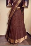 Women’s lehenga Set/brown traditional crop top lehenga / Indian crop top skirt USA/handloom lehenga choli/vintage half saree with dupatta/