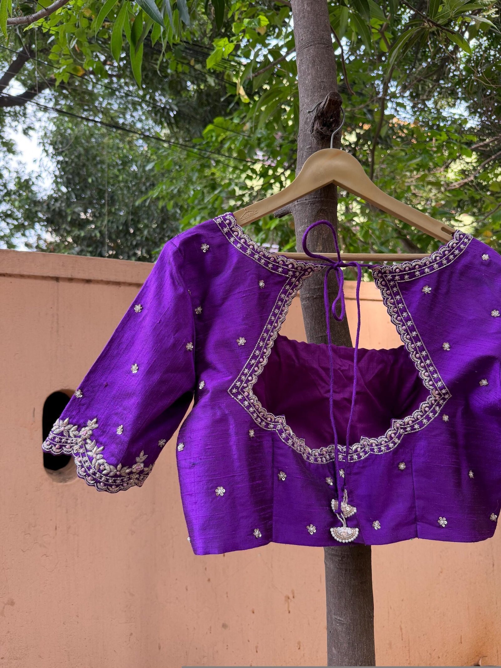Purple hand embroidery blouse/saree maggam work blouse/purple saree blouse/purple hand embroidered blouse/ready made blouse zardosi/voggish