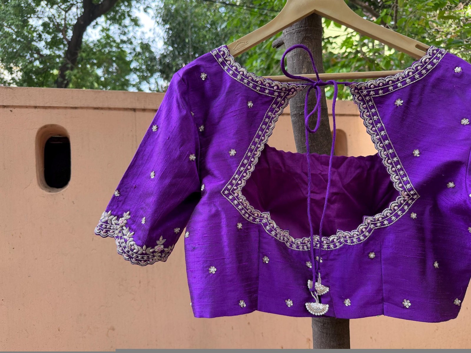 Purple hand embroidery blouse/saree maggam work blouse/purple saree blouse/purple hand embroidered blouse/ready made blouse zardosi/voggish