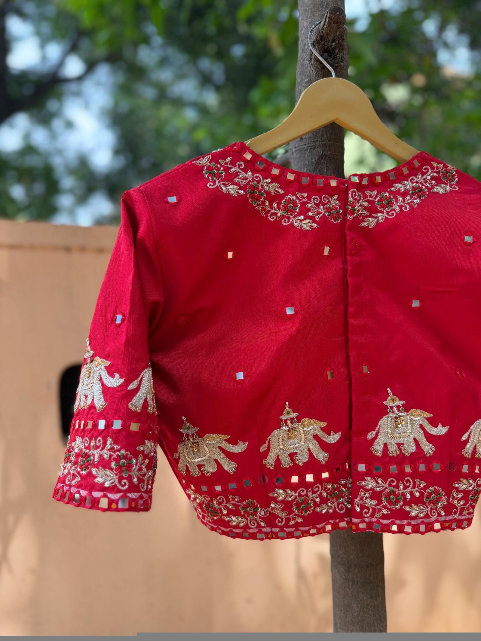 Hand Embroidered Zardosi Blouse: Dark Red Silk Maggam Saree Blouse,red saree blouse,mirror work blouse,handwork blouse,plus size blouse USA