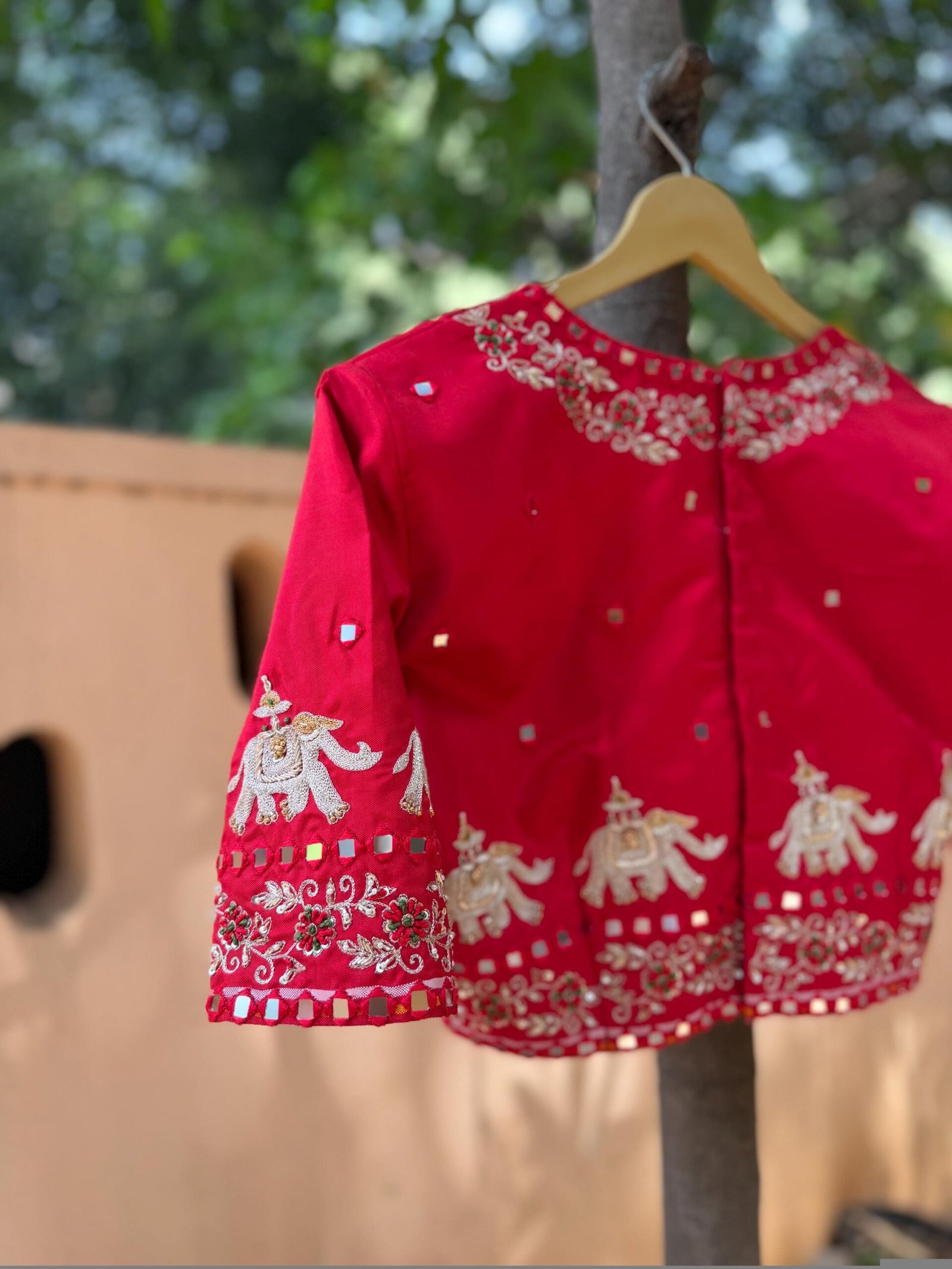 Hand Embroidered Zardosi Blouse: Dark Red Silk Maggam Saree Blouse,red saree blouse,mirror work blouse,handwork blouse,plus size blouse USA