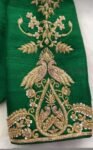 pure silk hand embroidery blouse/green saree maggam blouse/raw silk banarasizardosi blouse/hand embroidered blouse/ready made blouse zardosi