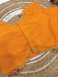 Orange silk hand embroidery blouse/orange saree maggam blouse/orange saree blouse/simplehand embroidered blouse/orange ready made blouse zar