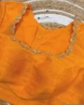 Orange silk hand embroidery blouse/orange saree maggam blouse/orange saree blouse/simplehand embroidered blouse/orange ready made blouse zar