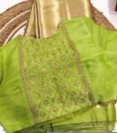 pure silk hand embroidery blouse usa/pista green saree maggam blouse /raw silk zardosi blouse /hand embroidered blouse/ready made blouse usa