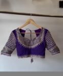 Hand Embroidered Pure Silk Blouse/purple Zardosi Maggam Saree Blouse,plus size blouse,hand work blouse,maggam blouse,purple saree blouse USA