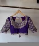 Hand Embroidered Pure Silk Blouse/purple Zardosi Maggam Saree Blouse,plus size blouse,hand work blouse,maggam blouse,purple saree blouse USA