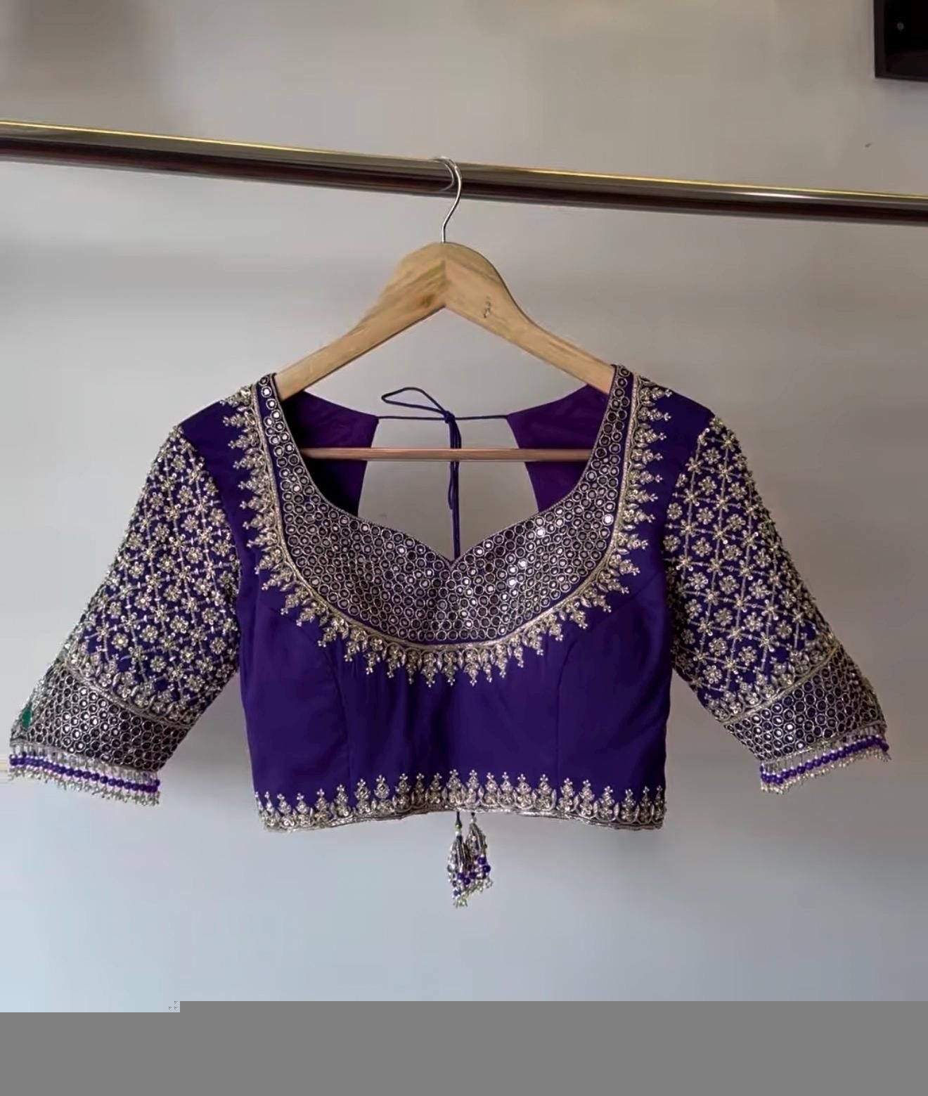 Hand Embroidered Pure Silk Blouse/purple Zardosi Maggam Saree Blouse,plus size blouse,hand work blouse,maggam blouse,purple saree blouse USA