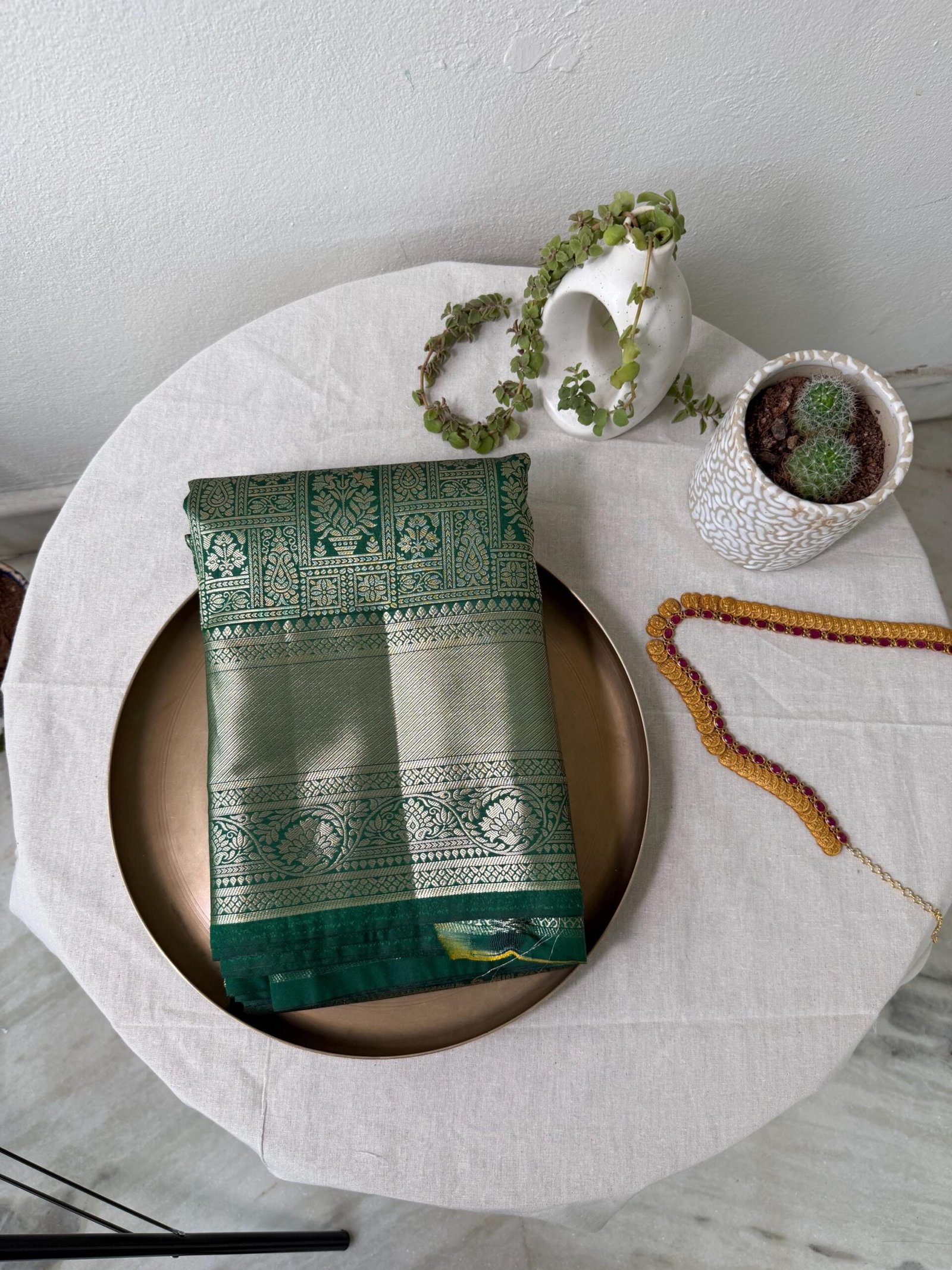 Traditional border silk saree with stitched blouse|traditional saree with readymade blouse/silk sarees USA/semi silk saree/green silk saree