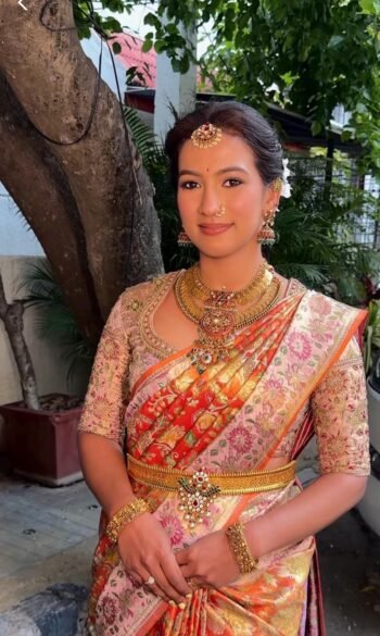 Pure handloom kanjeevaram silk saree with blouse |traditional saree with readymade blouse| sarees USA/bridal kanjeevaram saree/wedding saree