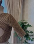 pure silk hand embroidery wedding blouse/saree maggam blouse/beige zardosi blouse/golden bridal blouse /ready made hand embroidered blouse