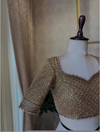 pure silk hand embroidery wedding blouse/saree maggam blouse/beige zardosi blouse/golden bridal blouse /ready made hand embroidered blouse