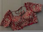 pure silk hand embroidery bridal blouse/ maggam blouse/red bridal zardosi blouse/red hand embroidered blouse/heavy embroidery wedding blouse