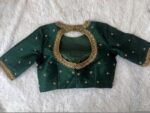 pure silk heavy hand embroidery blouse /bridal green maggam blouse/green zardosi blouse/hand embroidered blouse/green wedding ready blouse