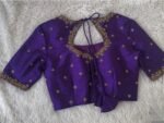 pure silk hand embroidery blouse/saree maggam blouse/purple zardosi blouse usa/hand embroidered moderblouse/purple ready made blouse zardosi