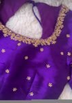 pure silk hand embroidery blouse/saree maggam blouse/purple zardosi blouse usa/hand embroidered moderblouse/purple ready made blouse zardosi