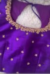 pure silk hand embroidery blouse/saree maggam blouse/purple zardosi blouse usa/hand embroidered moderblouse/purple ready made blouse zardosi