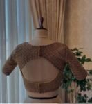 pure silk hand embroidery wedding blouse/saree maggam blouse/beige zardosi blouse/golden bridal blouse /ready made hand embroidered blouse
