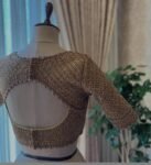 pure silk hand embroidery wedding blouse/saree maggam blouse/beige zardosi blouse/golden bridal blouse /ready made hand embroidered blouse