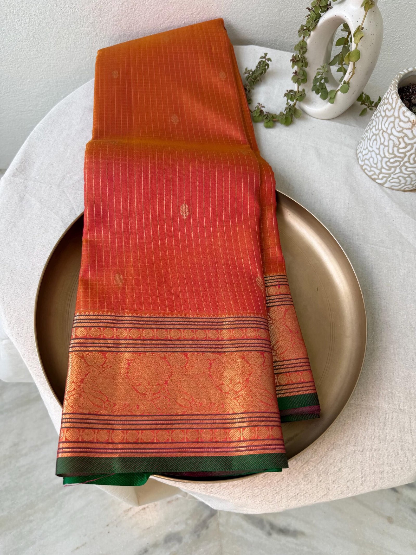 Pure handloom kanjeevaram silk saree with blouse |traditional saree with readymade blouse| sarees USA/bridal kanjeevaram saree/wedding saree