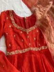 Orange Anarkali suit usa/anarkali orange kurta full sleeve/orange sleeve anarkali/green anarkali/Indian dresses/pure anarkali with dupatta
