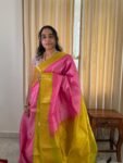 Pure handloom silk saree with Embroidered blouse|traditional checke red saree with readymade blouse/silk cotton light saree/vintage sarees