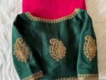pure silk hand embroidery blouse/saree maggam blouse/green zardosi blouse/hand embroidered blouse/dark green ready made blouse zardosi usa