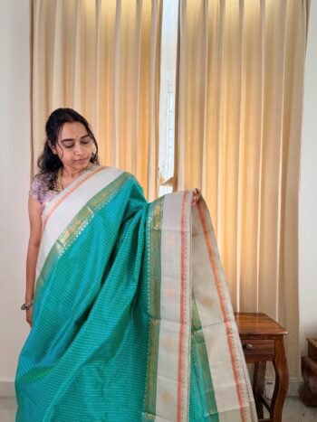 Pure handloom silk saree with Embroidered blouse|traditional checks red saree with readymade blouse/silk cotton light saree/vintage sarees
