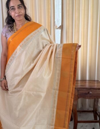Pure handloom silk saree with Embroidered blouse|traditional checks red saree with readymade blouse/silk cotton light saree/vintage sarees