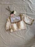 Cream Raw Silk Blouse Hand Zardosi Embroidered Work