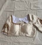 White Raw silk hand embroidery Kundan blouse