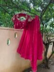 Pink Lehenga Choli Silk Crop Top Heavy Hand Embroidered Skirt with Duppta