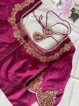 pure silk hand embroidery zardozi pink blouse