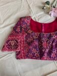 pure silk hand embroidery patola /silk zardosi blouse/hand embroidered blouse/pink readymade blouse zardosi/pink blouse