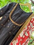 Black Anarkali Dress, Dupatta, & Hand Embroidered Work