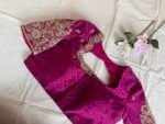 pure silk hand embroidery zardozi pink blouse